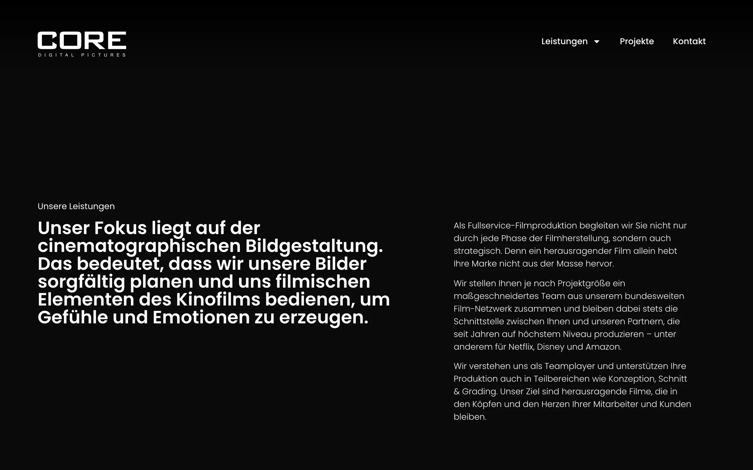 Bild vergrößern COREPICTURES Website — Unterseite 1