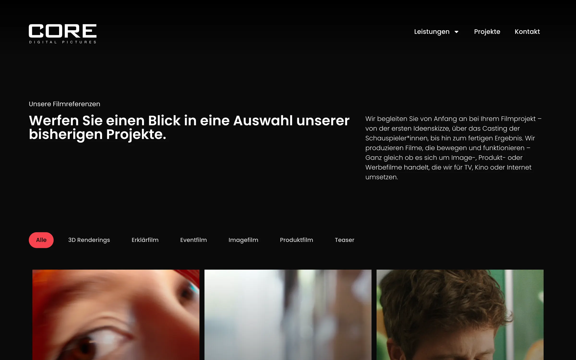 Bild vergrößern COREPICTURES Website — Unterseite 2
