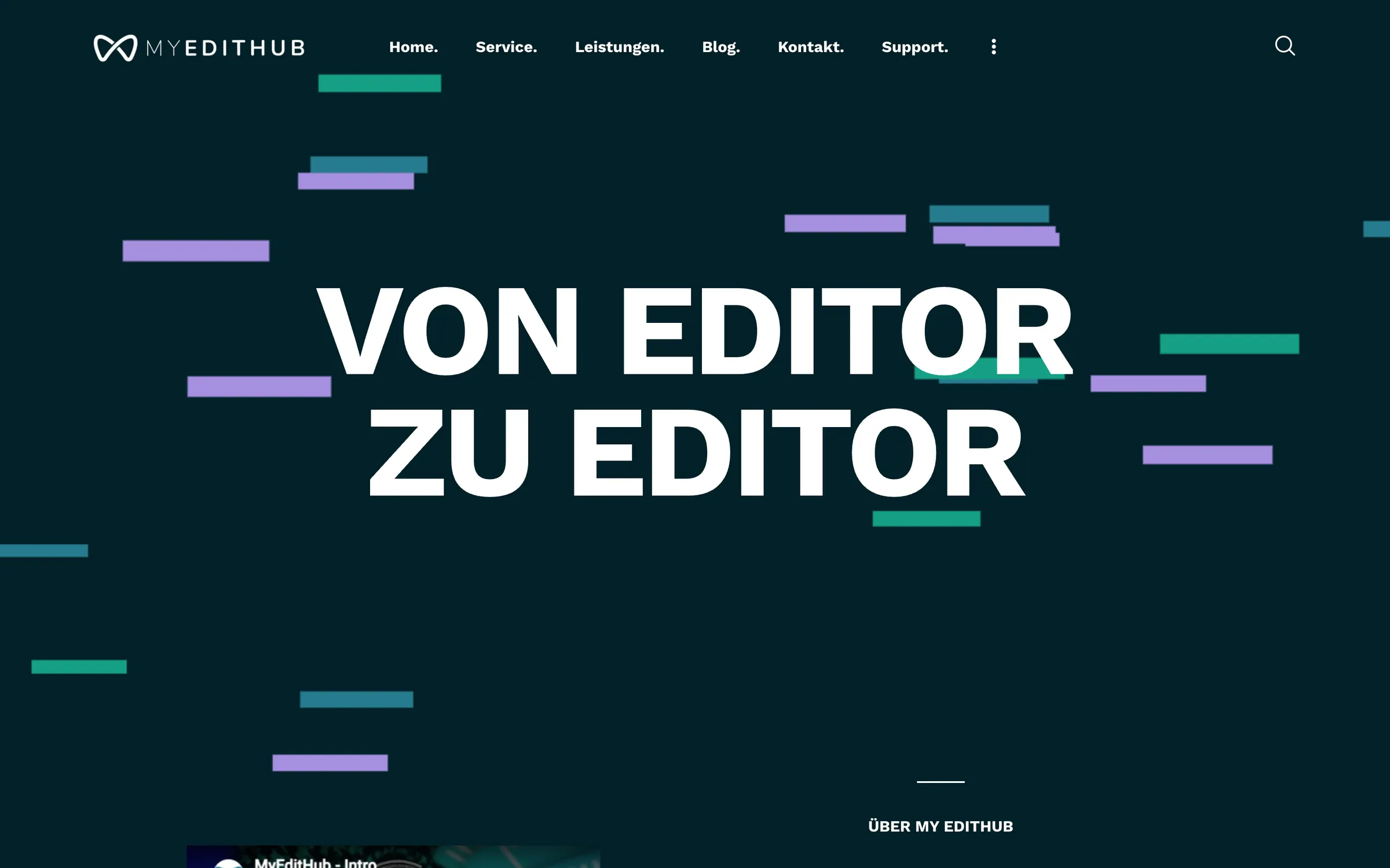 MYEDITHUB Website — Startseite · Desktop