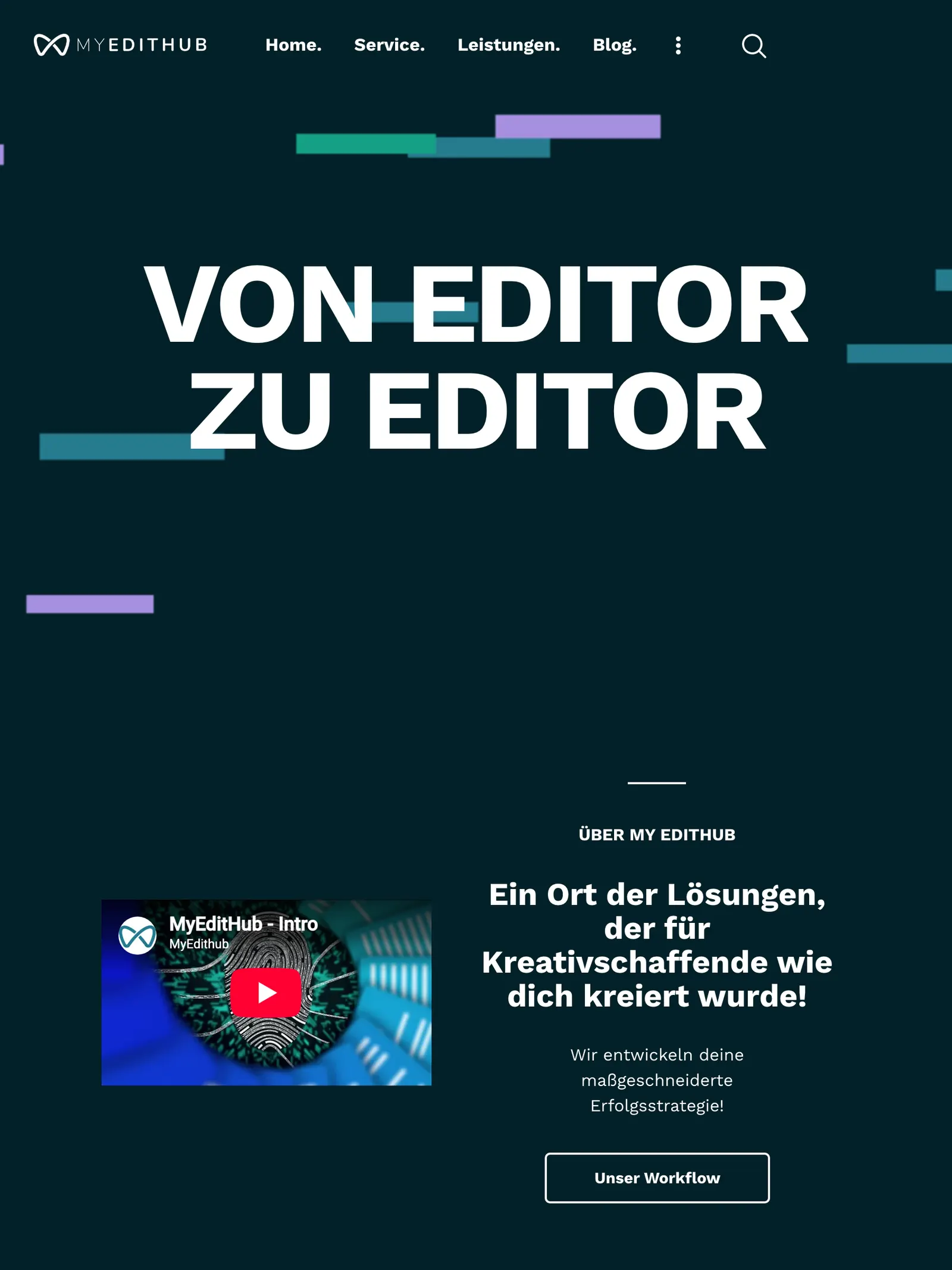 Bild vergrößern MYEDITHUB Website — Tablet