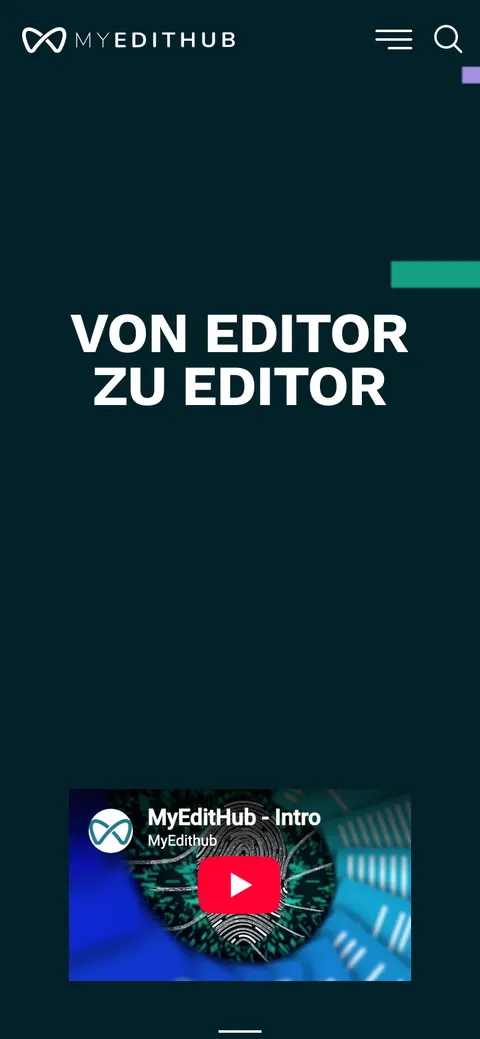 Bild vergrößern MYEDITHUB Website — Handy