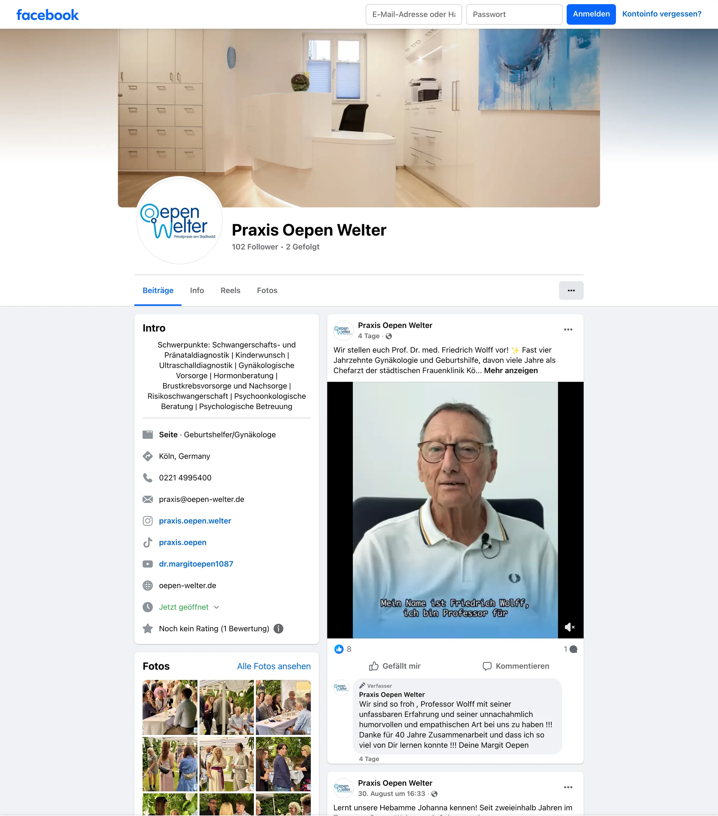 Social media for Praxis Oepen Welter — Facebook