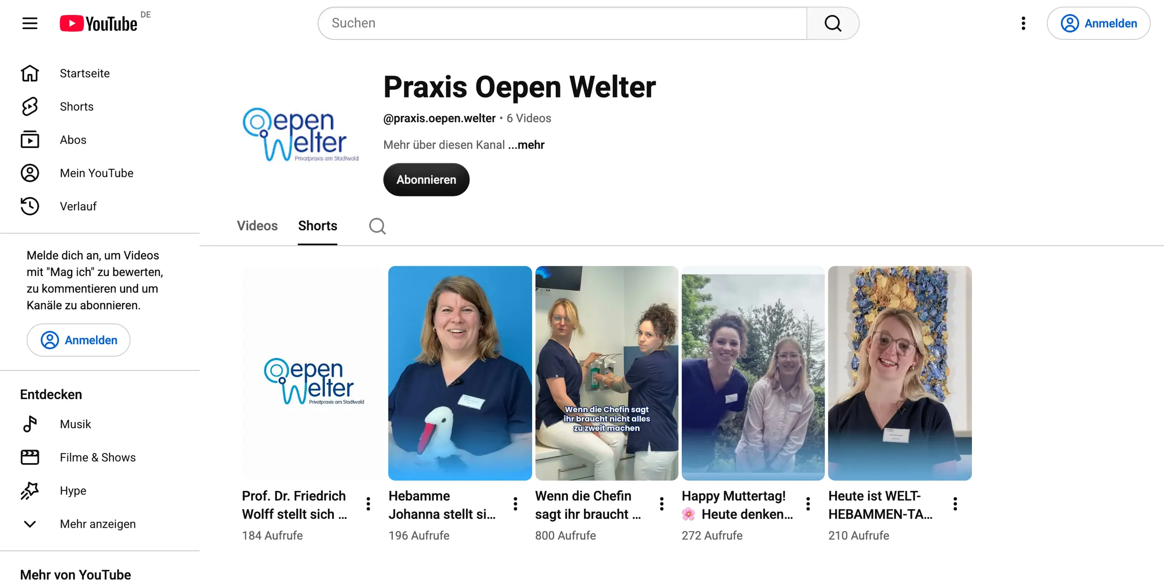 Social media for Praxis Oepen Welter — YouTube