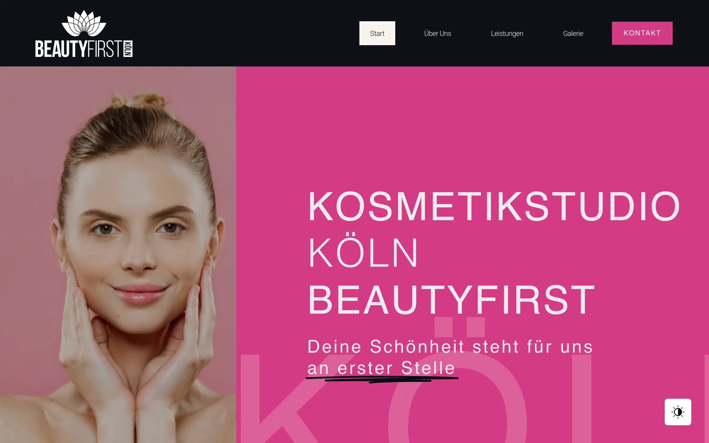 Website Beauty First Köln — Unterseite 1