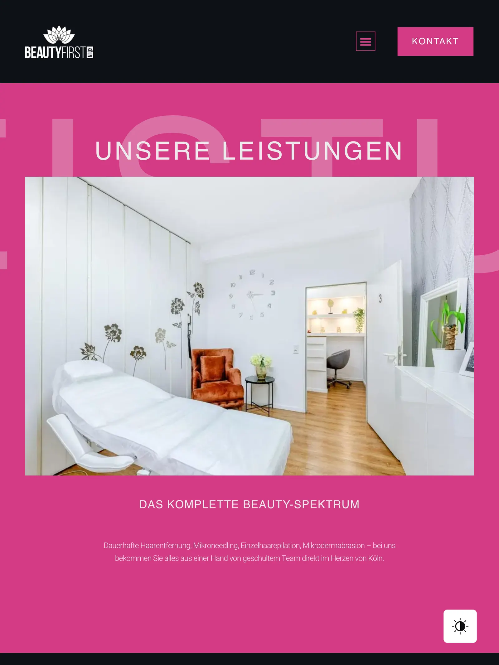 Beauty First Köln web sitesi — alt sayfa 9