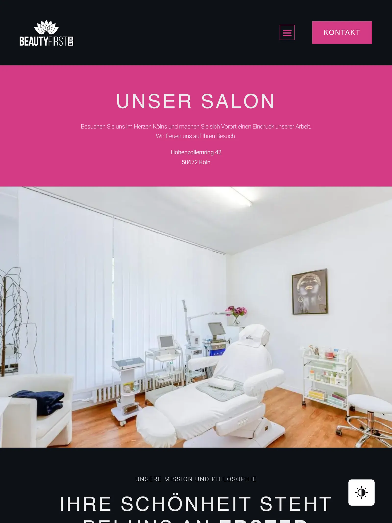 Beauty First Köln web sitesi — alt sayfa 10