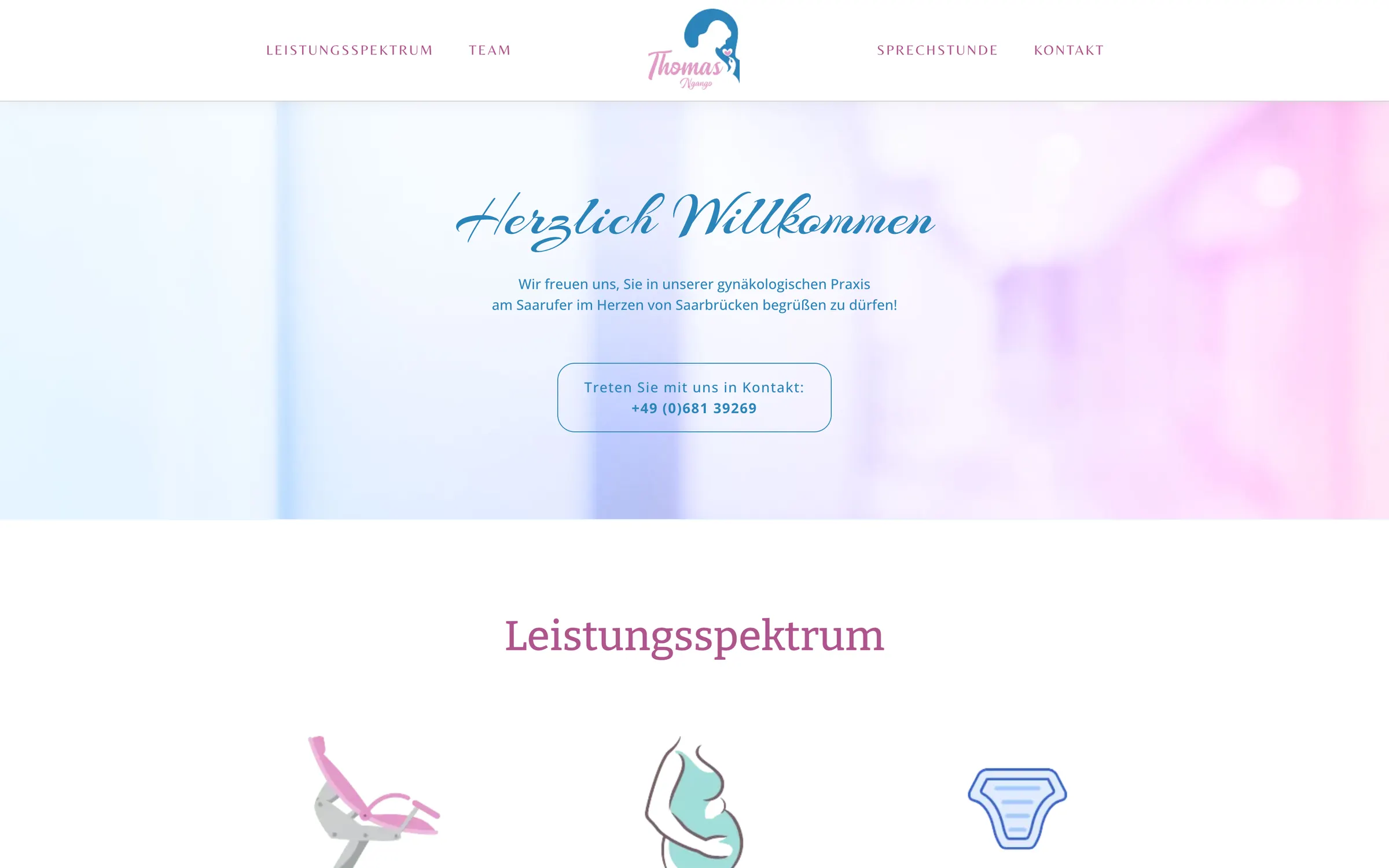 Website Frauenarzt Ngango — Startseite · Desktop