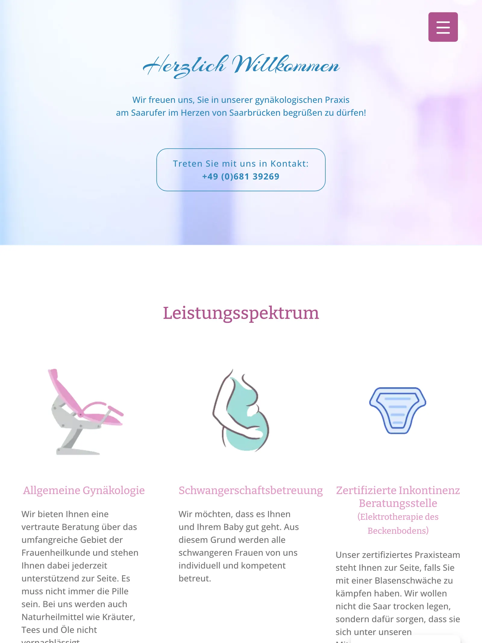 Frauenarzt Ngango website — Tablet
