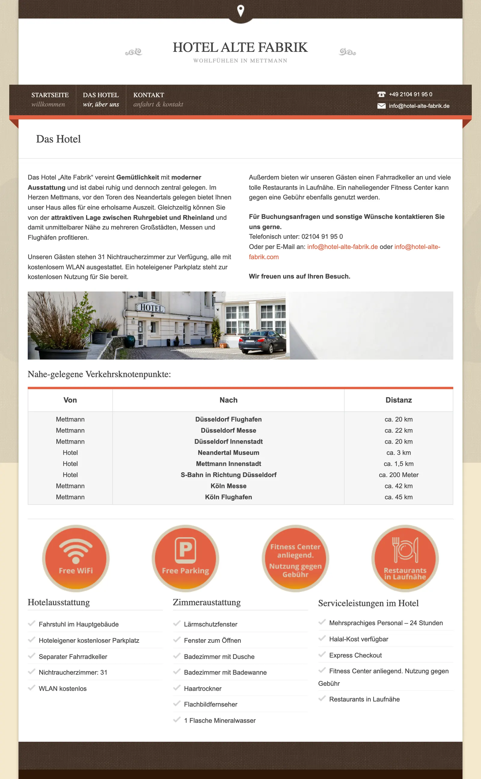 Hotel Alte Fabrik website — section 4