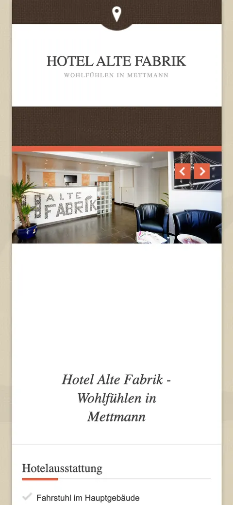 Hotel Alte Fabrik website — Phone