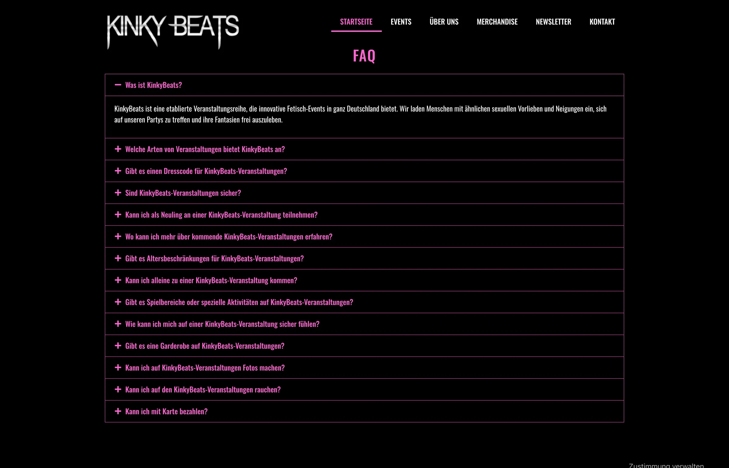 Bild vergrößern Website Kinky Beats — Abschnitt 7