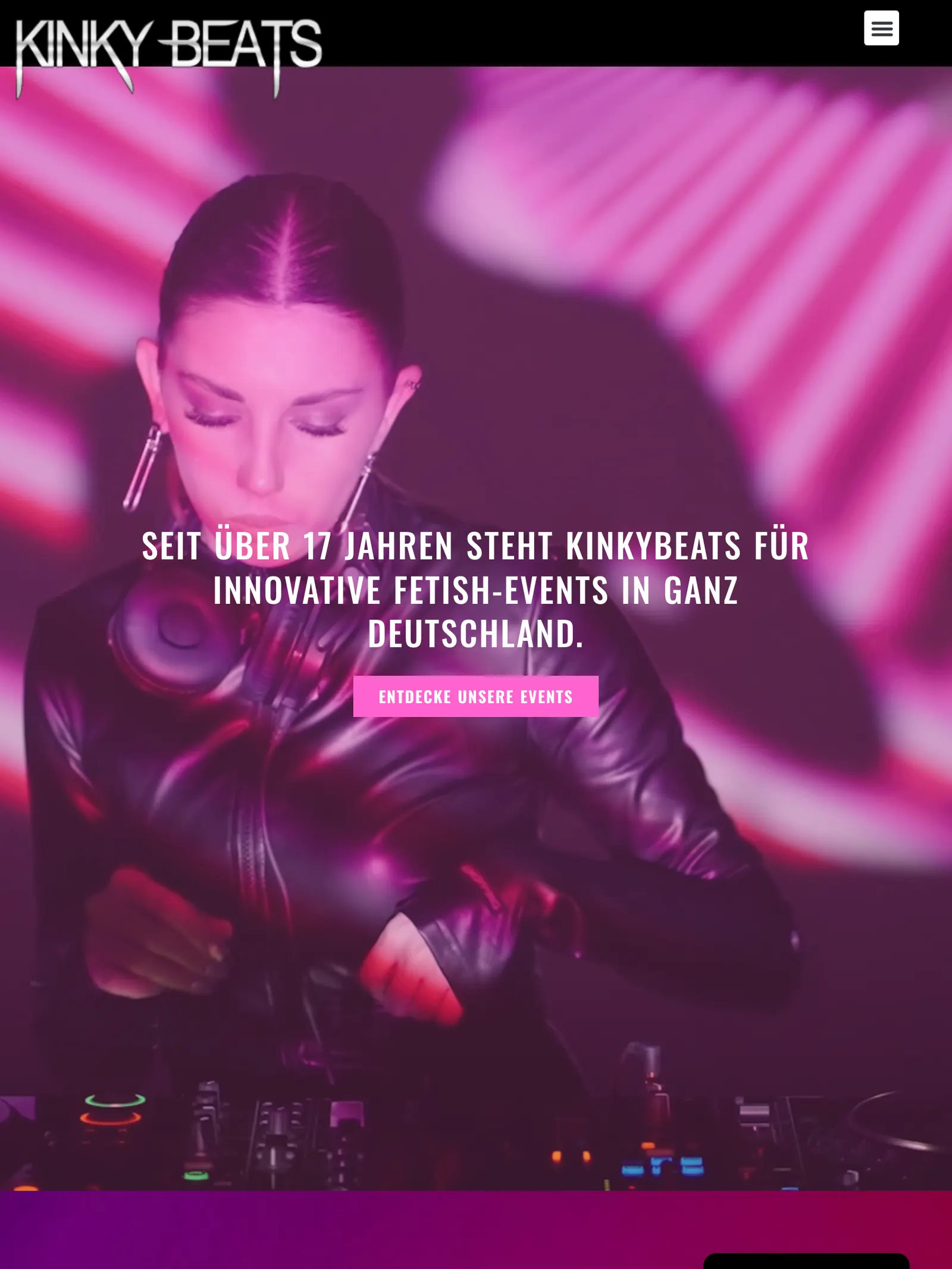 Bild vergrößern Website Kinky Beats — Tablet