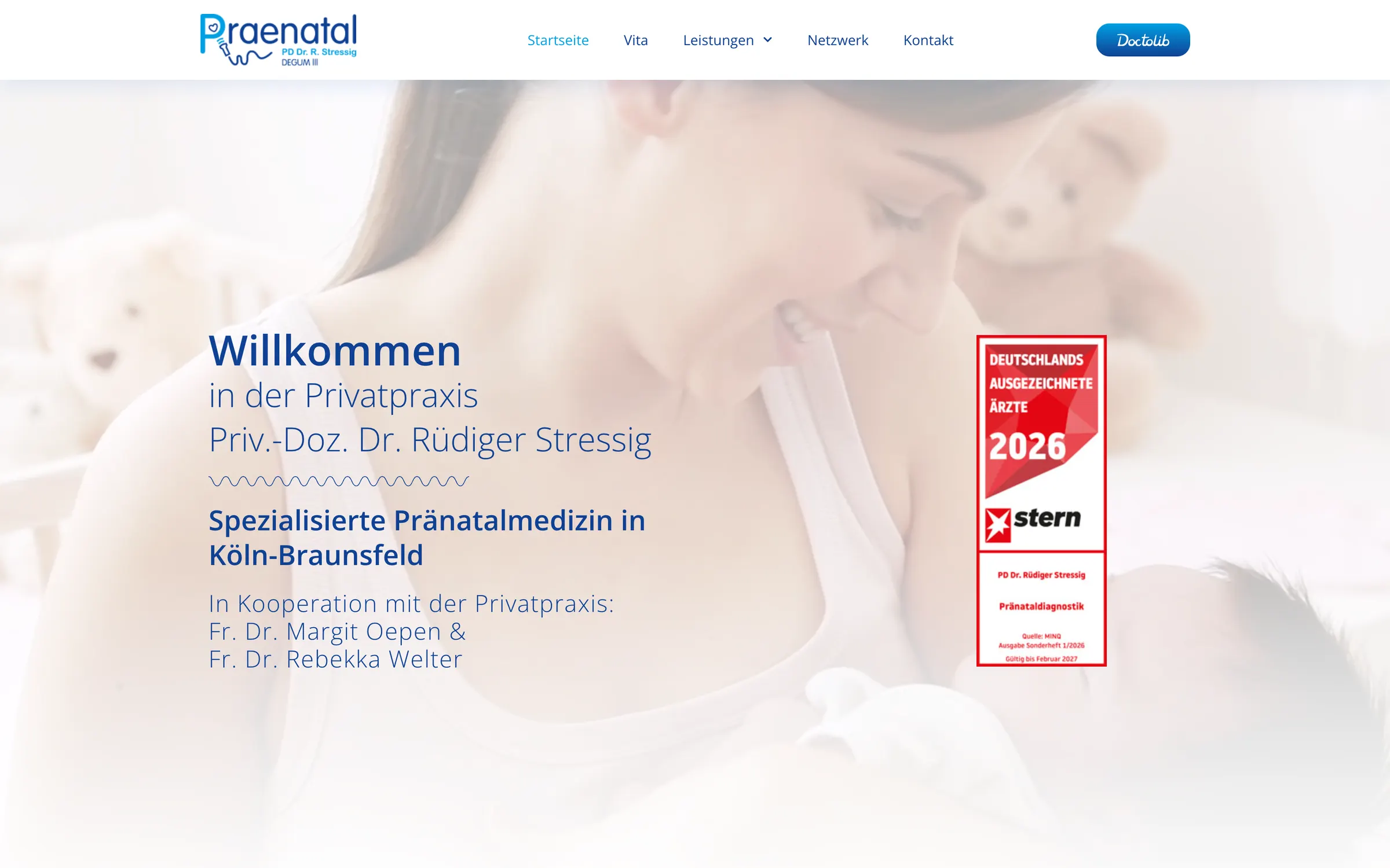 Website Pränatal Köln — Startseite · Desktop