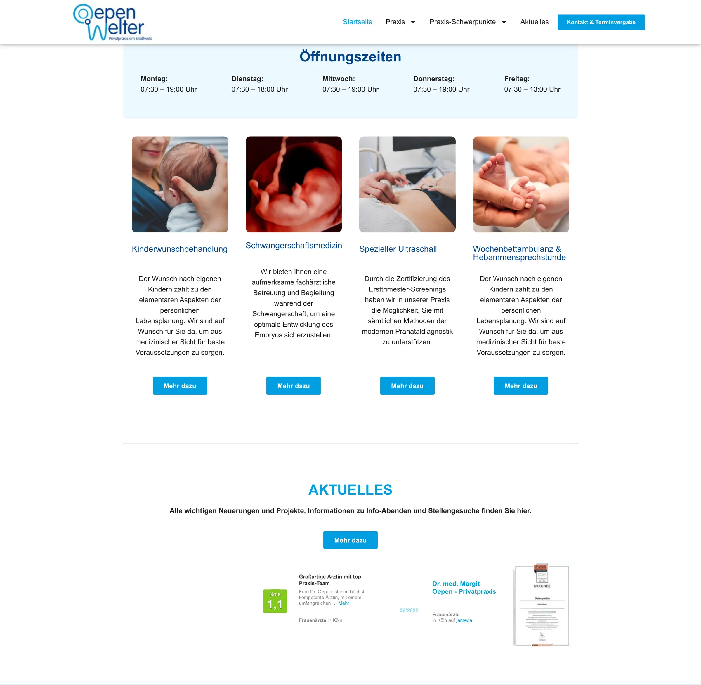 Praxis Oepen Welter web sitesi — bölüm 2