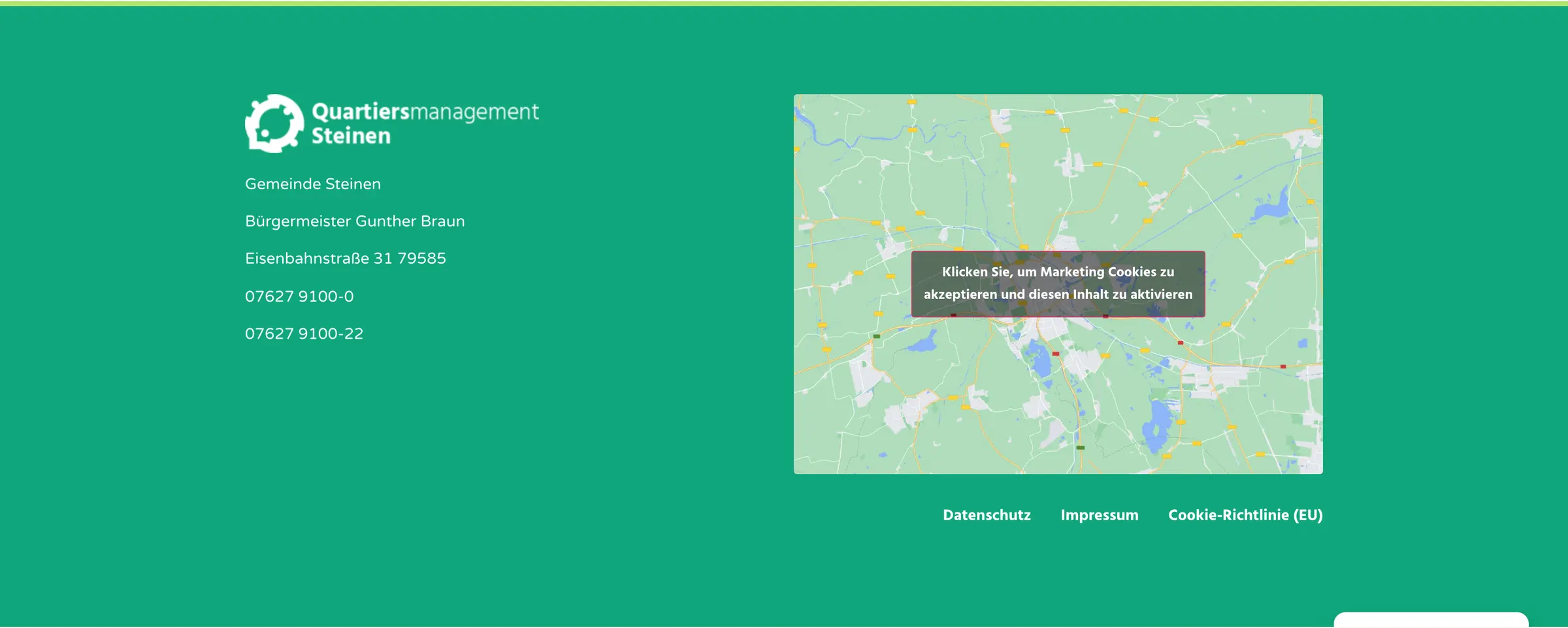 Website Quartiersmanagement Steinen — Abschnitt 2