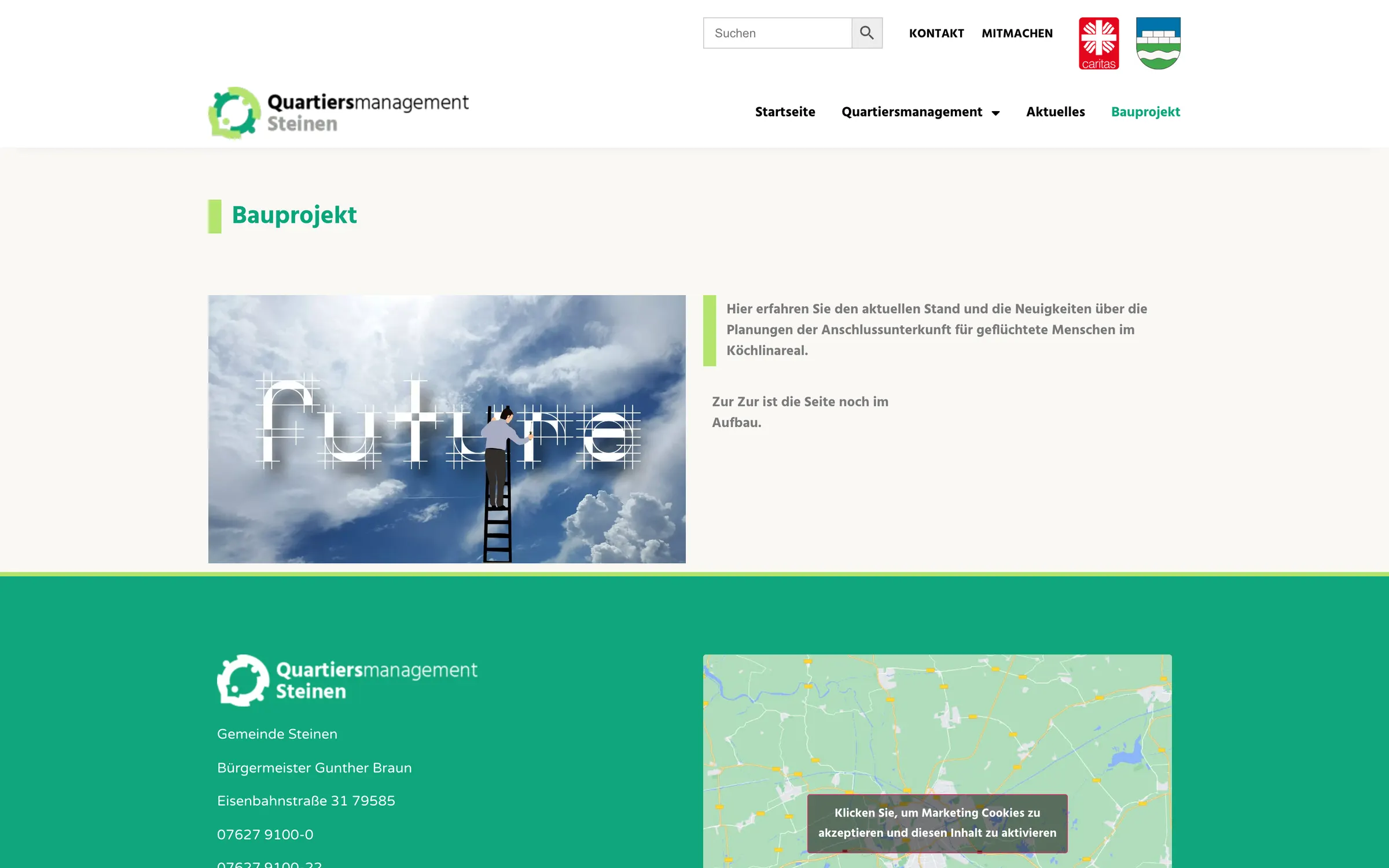 Website Quartiersmanagement Steinen — Unterseite 2