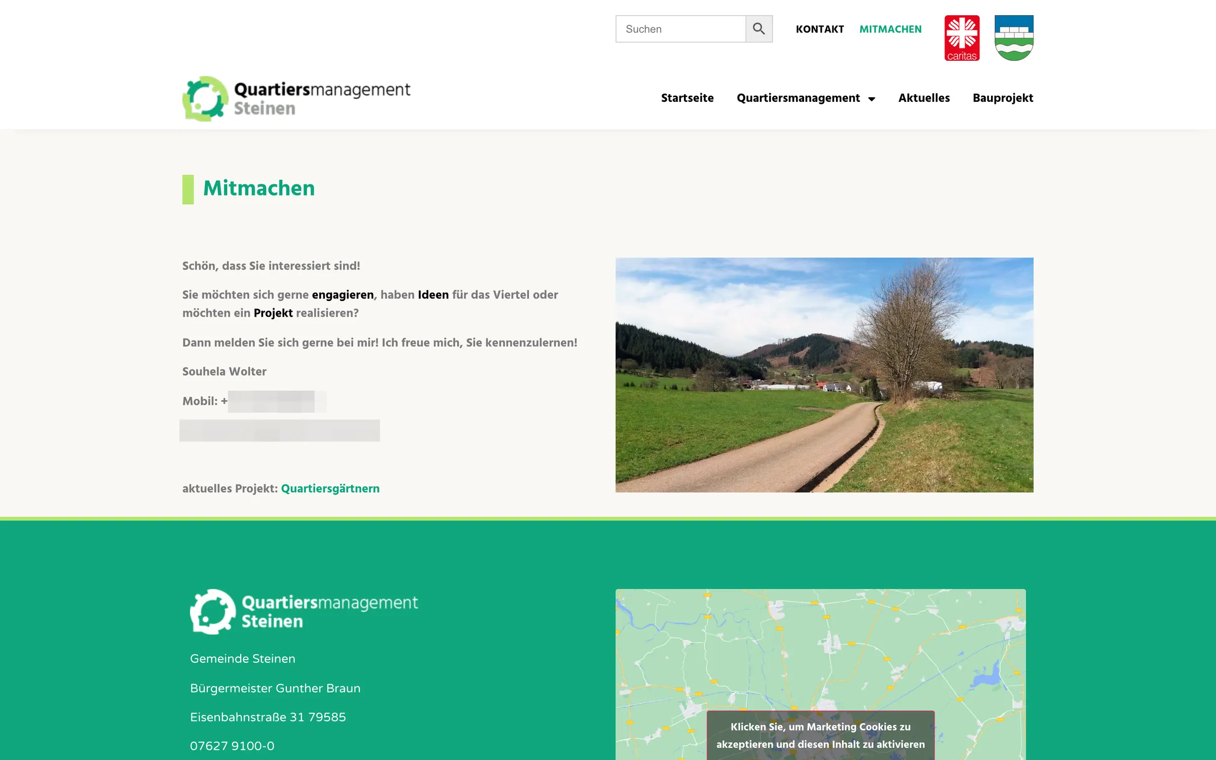 Website Quartiersmanagement Steinen — Unterseite 3