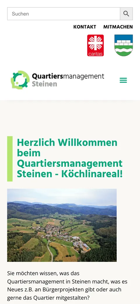Website Quartiersmanagement Steinen — Handy